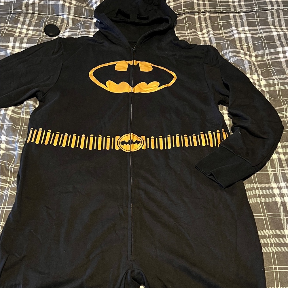 Batman Black and Yellow Hooded Onesie